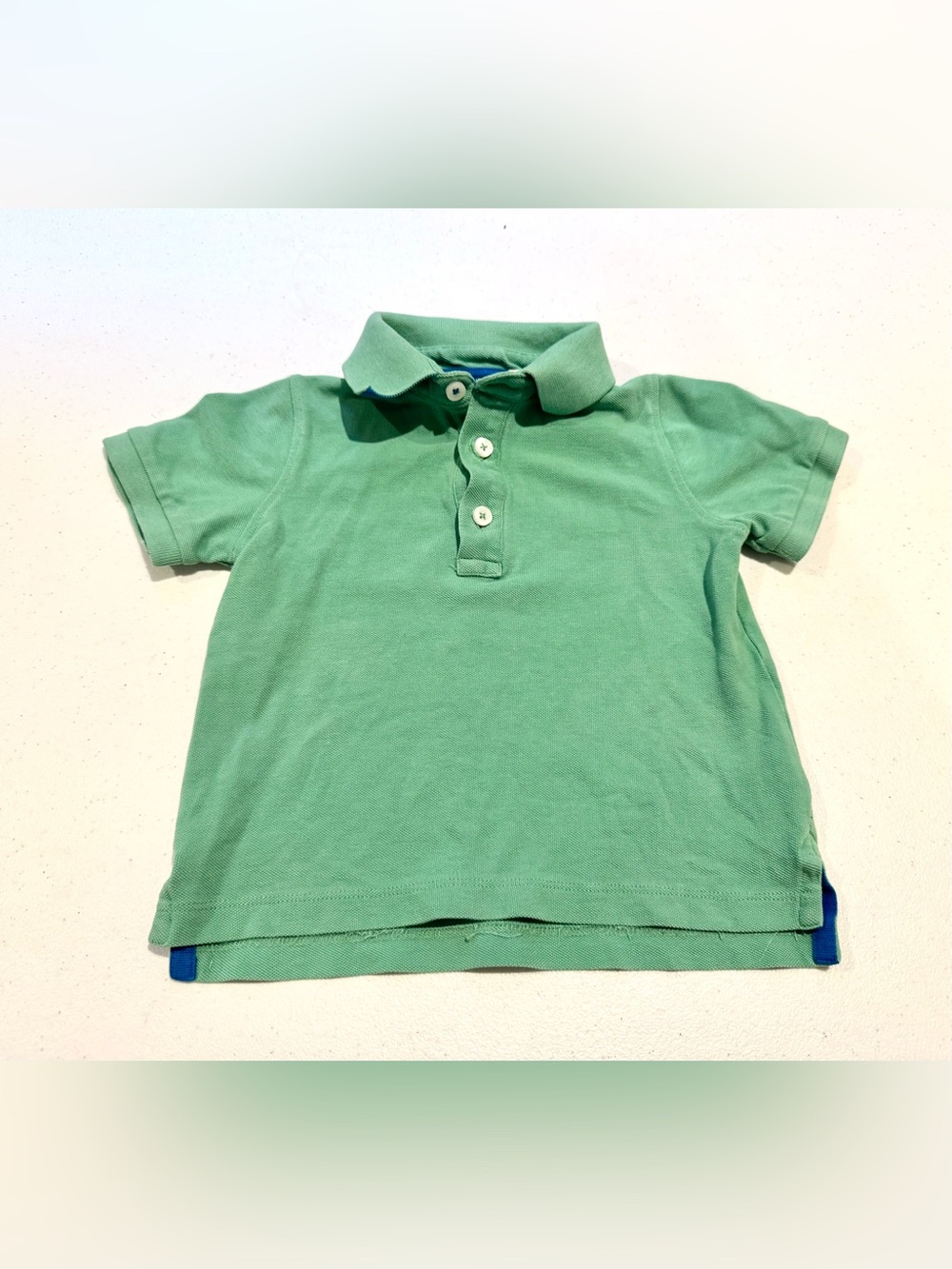 Mini Boden Green Short Sleeve Piqué Polo Shirt size 2-3
